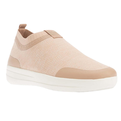 Blush - Front - FitFlop Womens-Ladies Uberknit Slip-on Trainers