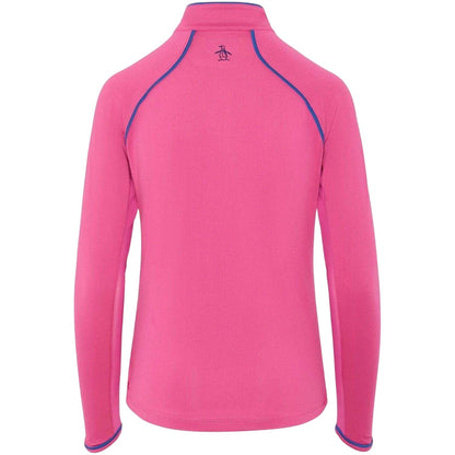 Pink - Back - Original Penguin Womens-Ladies Quarter Zip Regular Sweatshirt