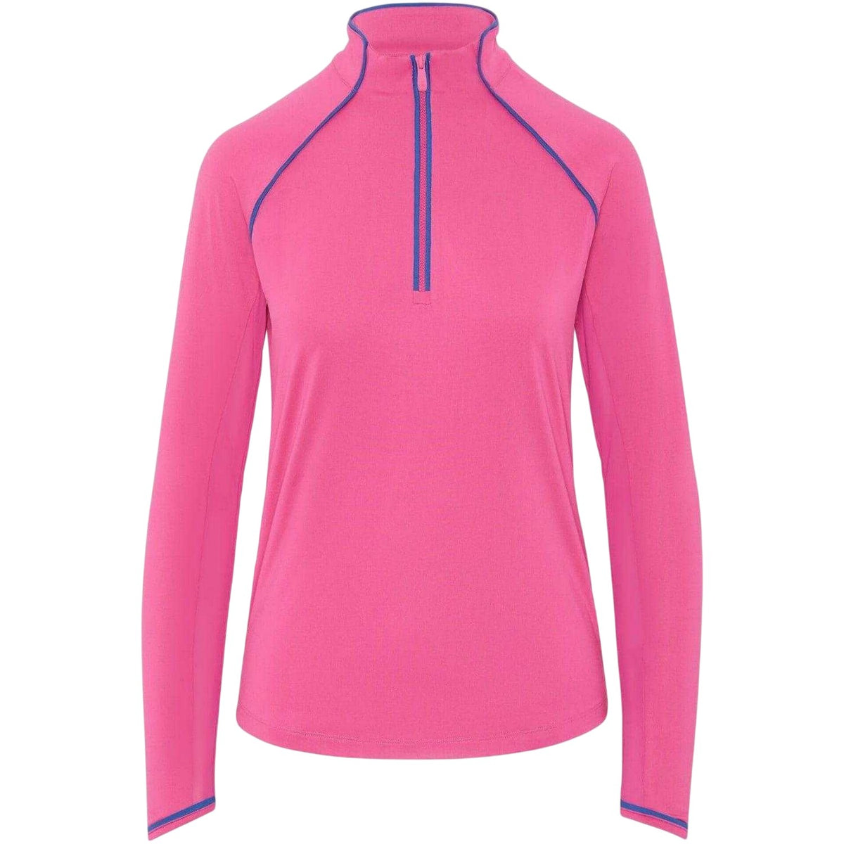 Pink - Front - Original Penguin Womens-Ladies Quarter Zip Regular Sweatshirt