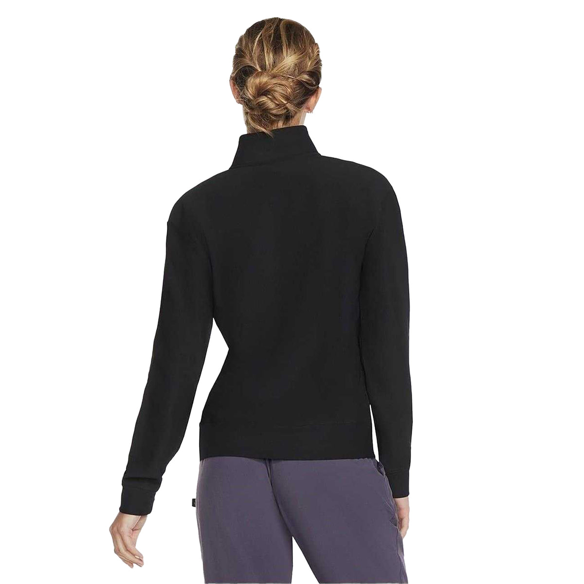 Black - Back - Skechers Womens-Ladies GoLuxe Ribbed Quarter Zip Sweatshirt