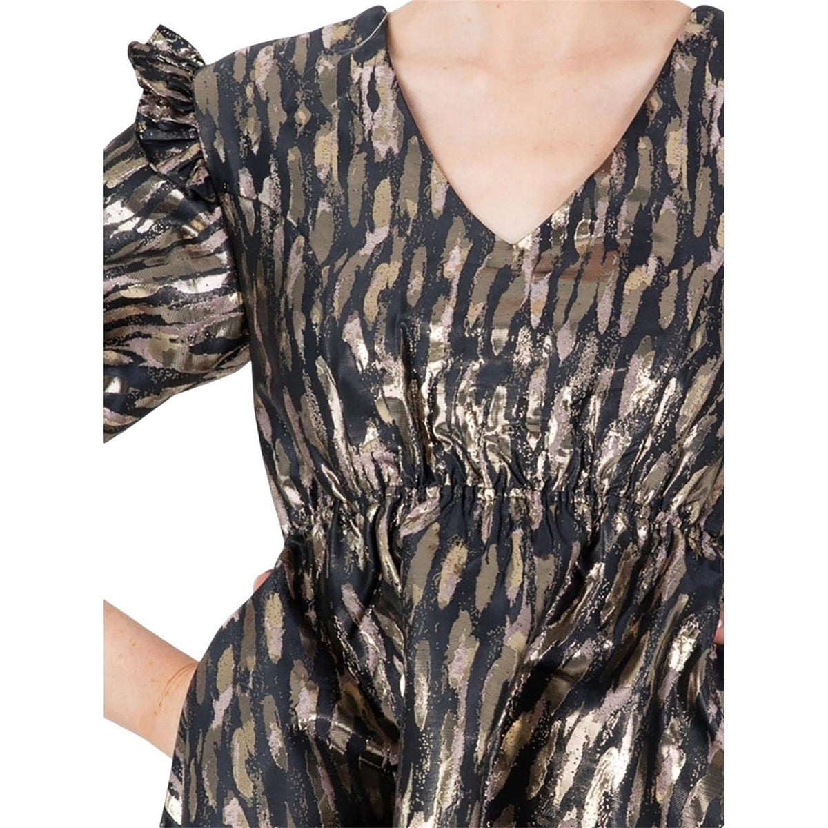 Gold - Side - Lovedrobe Womens-Ladies A-line Mini Dress