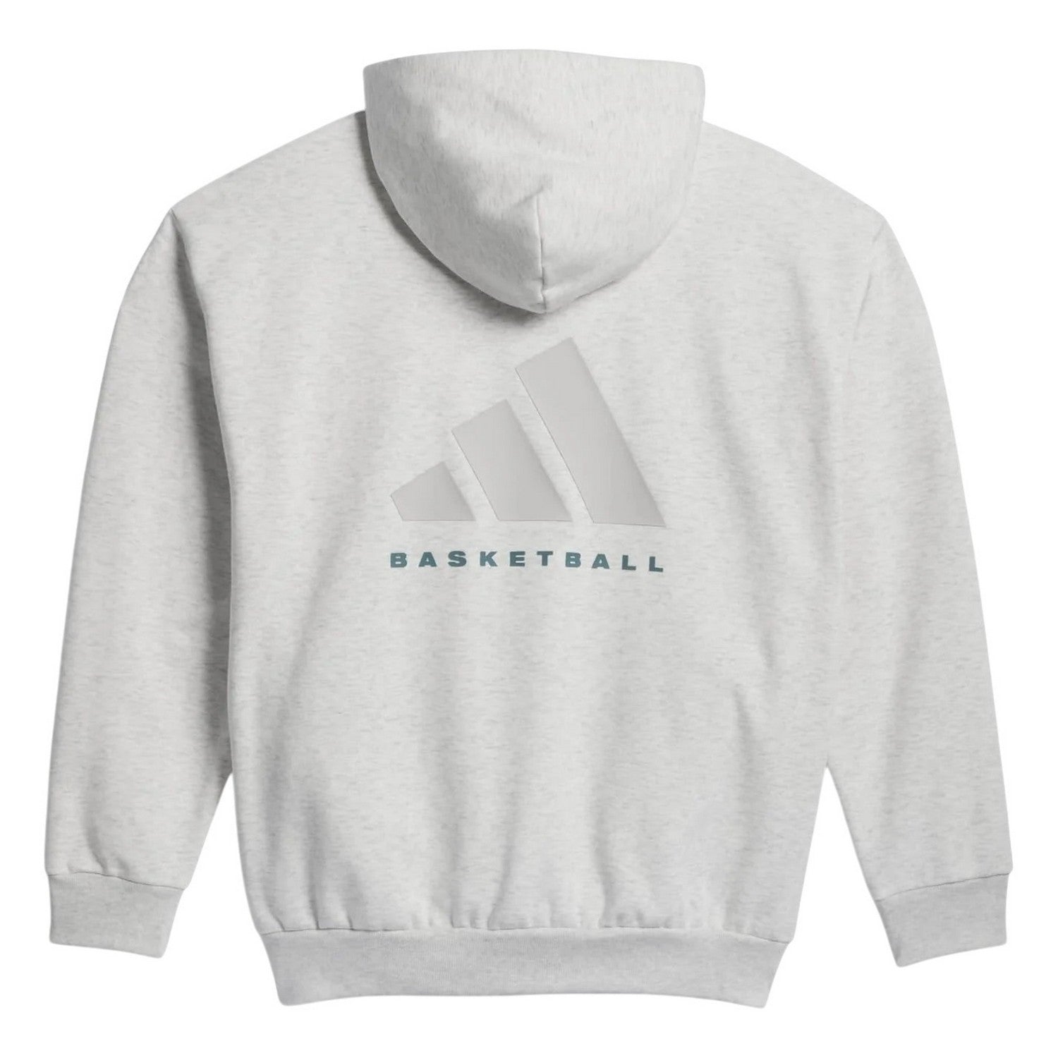 Grey Melange - Back - Adidas Unisex Adult Back Print Drop Shoulder Hoodie