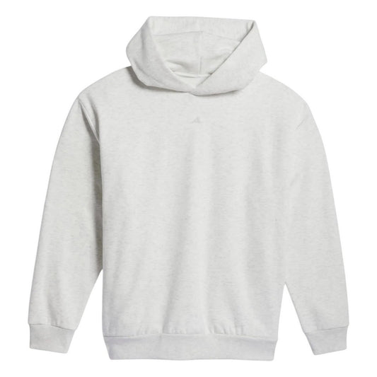 Grey Melange - Front - Adidas Unisex Adult Back Print Drop Shoulder Hoodie
