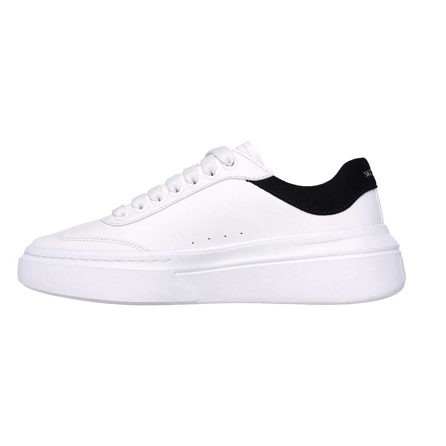 White-Black - Back - Skechers Womens-Ladies Cordova Classic Low Platform Trainers