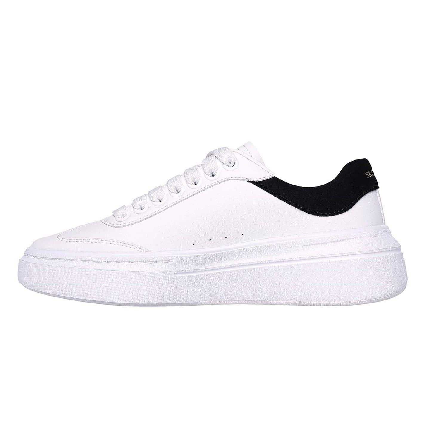 White-Black - Back - Skechers Womens-Ladies Cordova Classic Low Platform Trainers