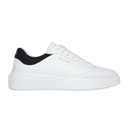 White-Black - Side - Skechers Womens-Ladies Cordova Classic Low Platform Trainers