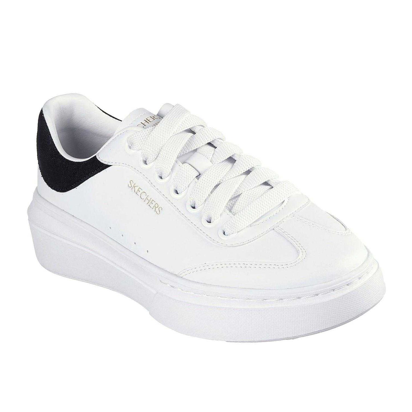 White-Black - Front - Skechers Womens-Ladies Cordova Classic Low Platform Trainers