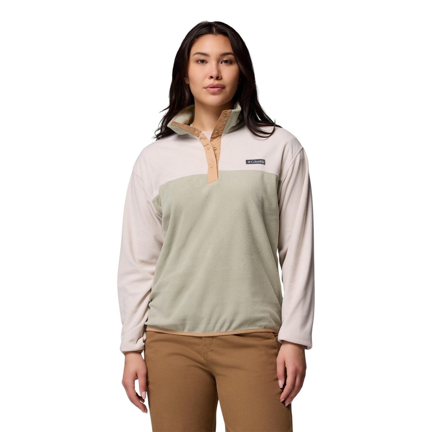 Green - Front - Columbia Womens-Ladies Point Paloma Fleece Quarter Zip Regular Sweatshirt