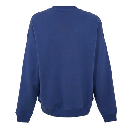 Dark Blue-White - Back - Off White Mens Crew Neck Sweatshirt