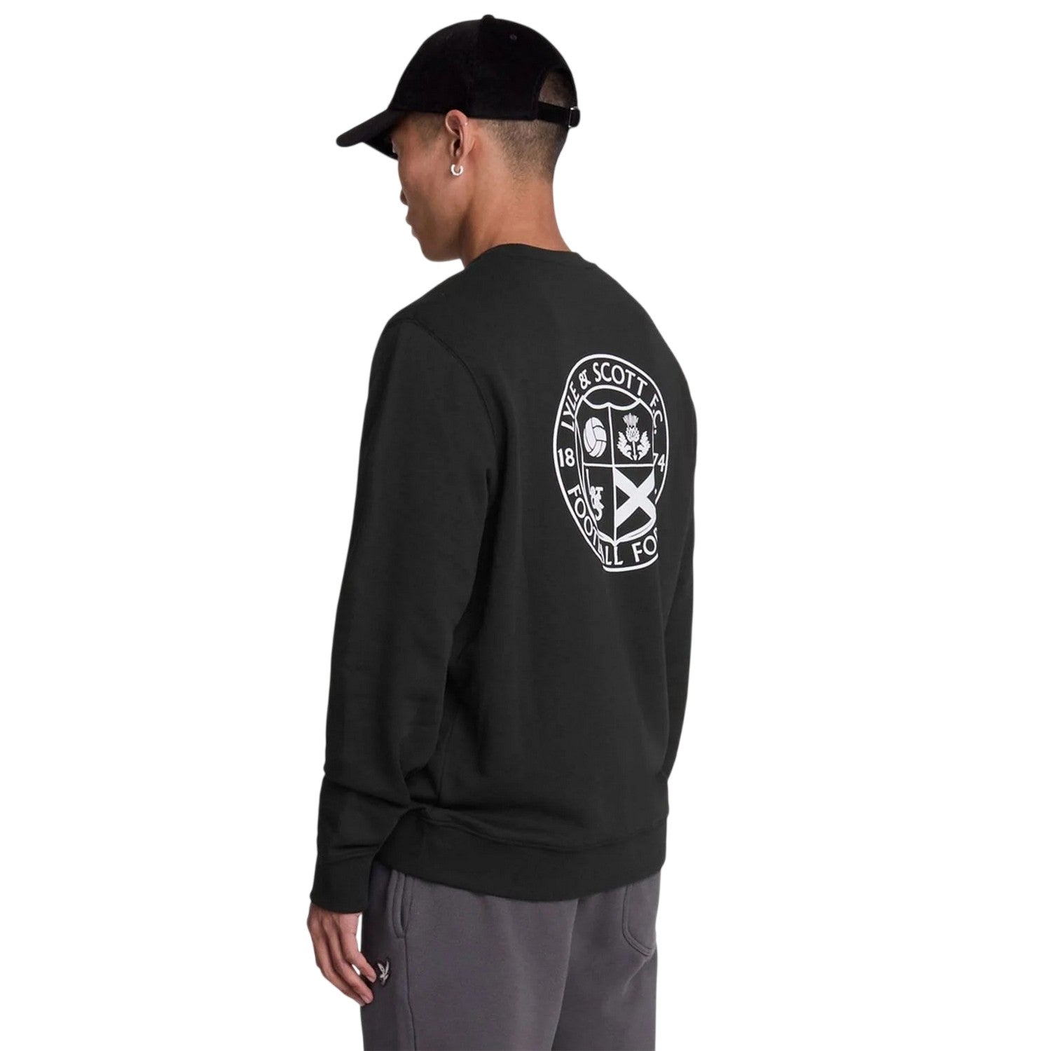 Black - Back - Lyle & Scott Mens 1874 Regular Sweatshirt
