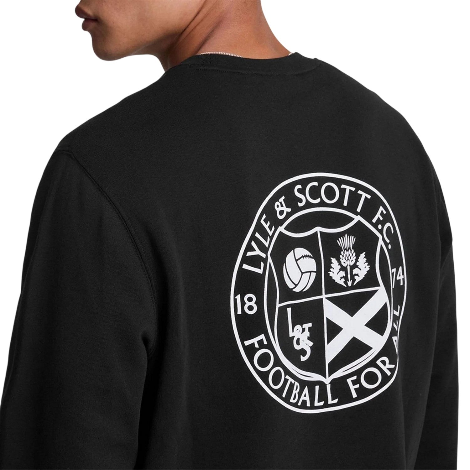 Black - Side - Lyle & Scott Mens 1874 Regular Sweatshirt