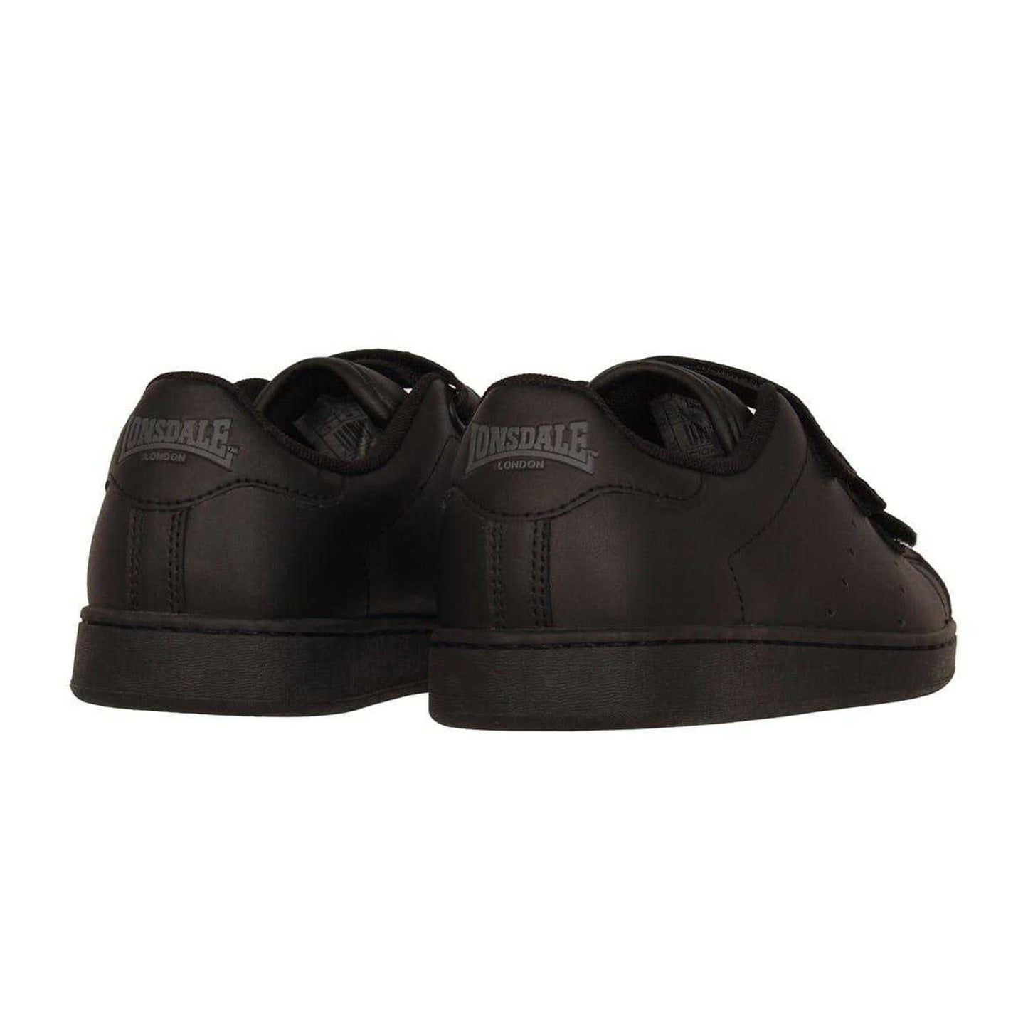 Black - Back - Lonsdale Childrens-Kids Leyton Leather Trainers