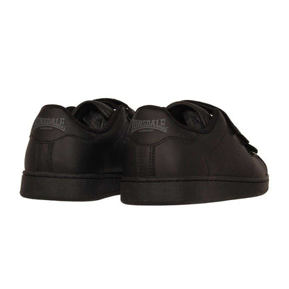 Black - Back - Lonsdale Childrens-Kids Leyton Leather Trainers