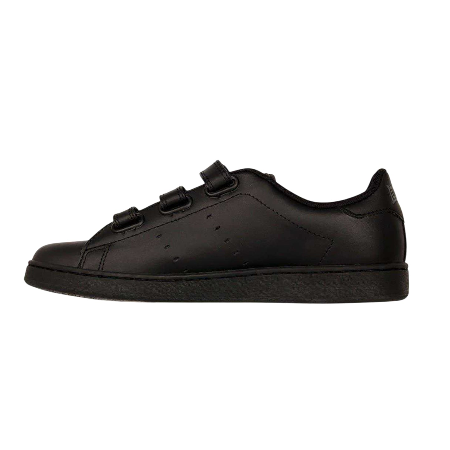 Black - Side - Lonsdale Childrens-Kids Leyton Leather Trainers