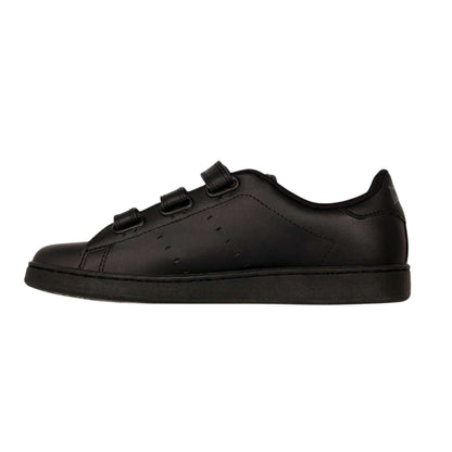 Black - Side - Lonsdale Childrens-Kids Leyton Leather Trainers