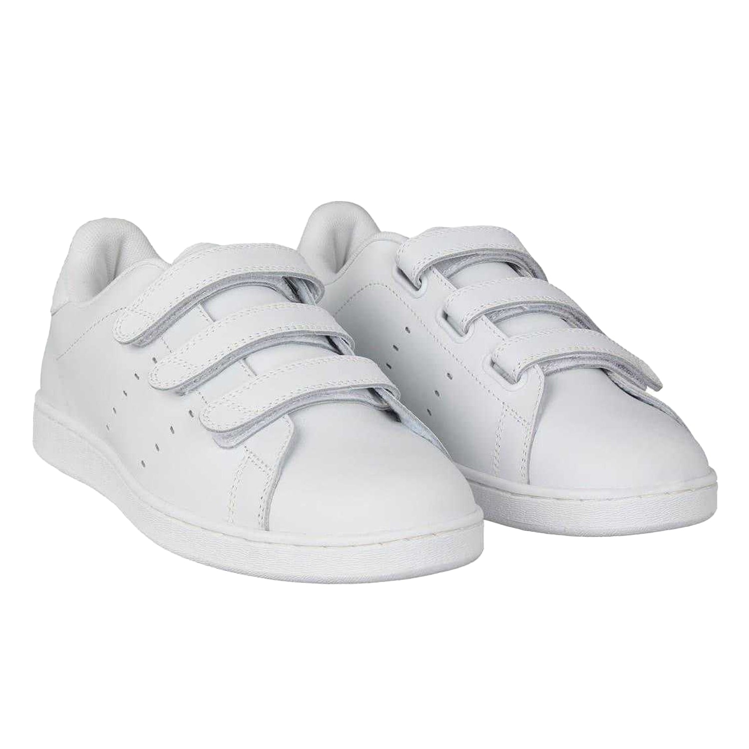 White - Front - Lonsdale Childrens-Kids Leyton Leather Trainers