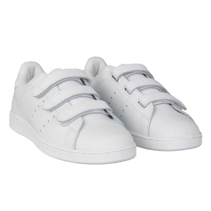 White - Front - Lonsdale Childrens-Kids Leyton Leather Trainers