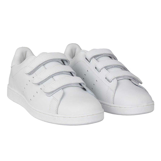 White - Front - Lonsdale Childrens-Kids Leyton Leather Trainers