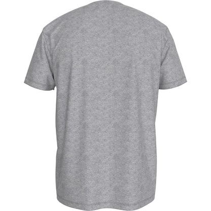 Grey-White - Back - Tommy Hilfiger Mens Logo Cotton T-Shirt