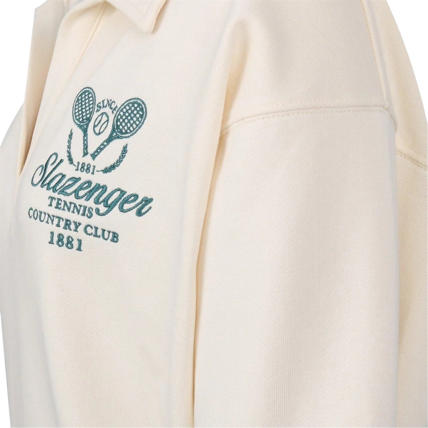 White - Side - Slazenger Womens-Ladies Country Club Relaxed Fit Tennis Sweatshirt