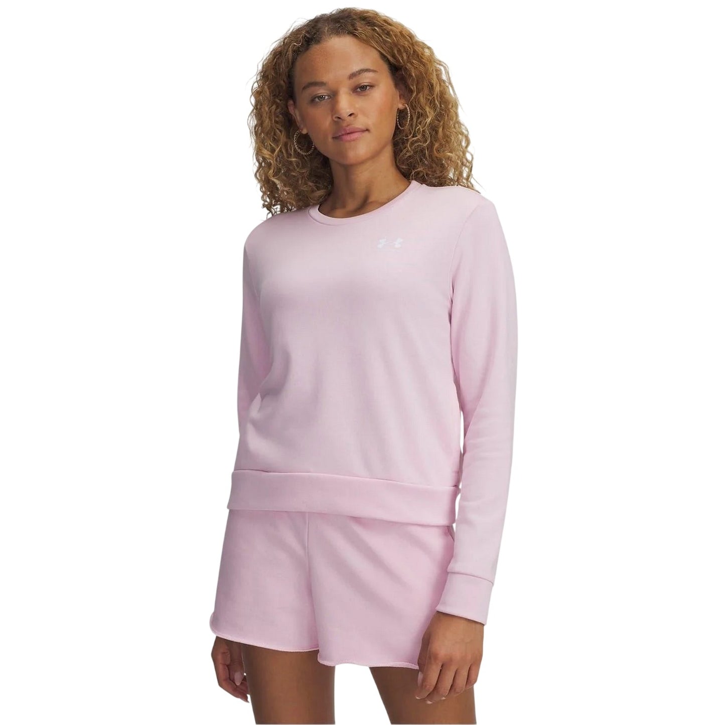 Pink - Front - Under Armour Womens-Ladies Rival Terrycloth Sweatshirt