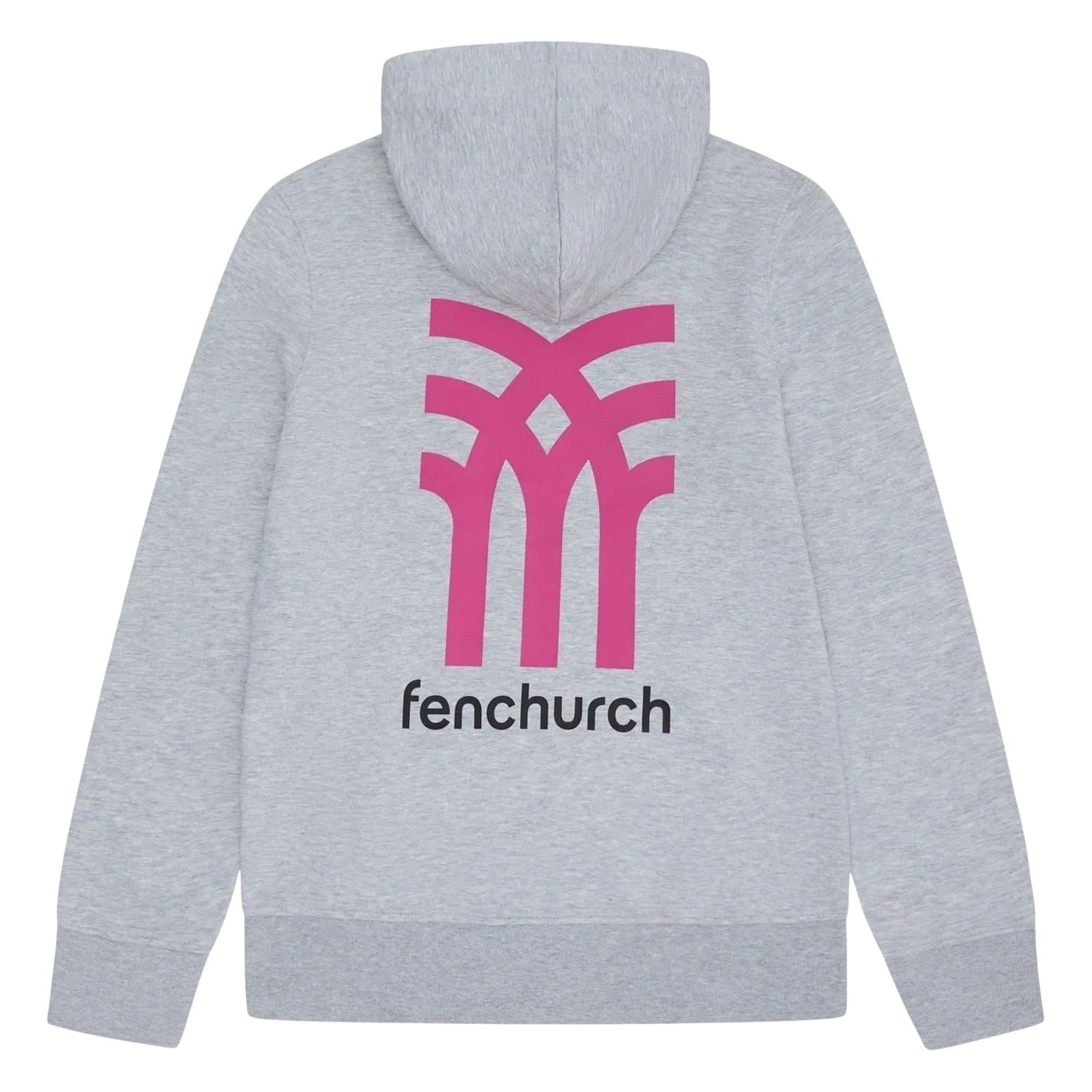Grey Marl - Back - Fenchurch Unisex Adult Graphic Print Casual Full Zip Hoodie