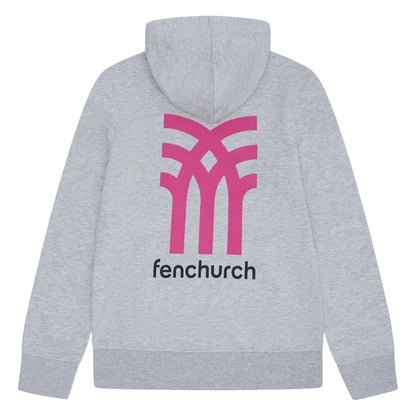 Grey Marl - Back - Fenchurch Unisex Adult Graphic Print Casual Full Zip Hoodie
