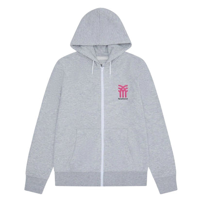 Grey Marl - Front - Fenchurch Unisex Adult Graphic Print Casual Full Zip Hoodie