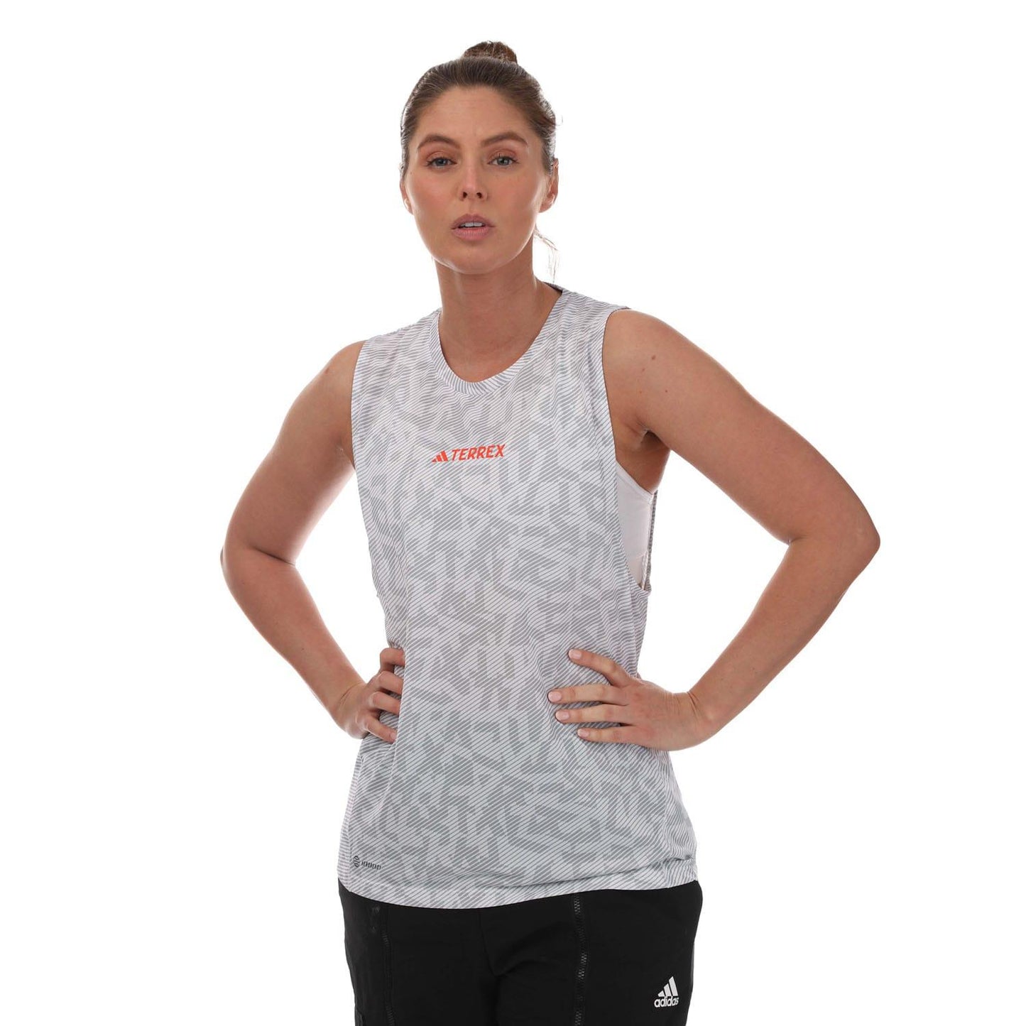 White-Grey - Side - Adidas Womens-Ladies Terrex Agravic Trail Running Tank Top