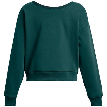 Blue - Back - Under Armour Womens-Ladies Project Rock Terrycloth Relaxed Fit Sweatshirt