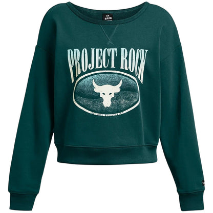 Blue - Front - Under Armour Womens-Ladies Project Rock Terrycloth Relaxed Fit Sweatshirt
