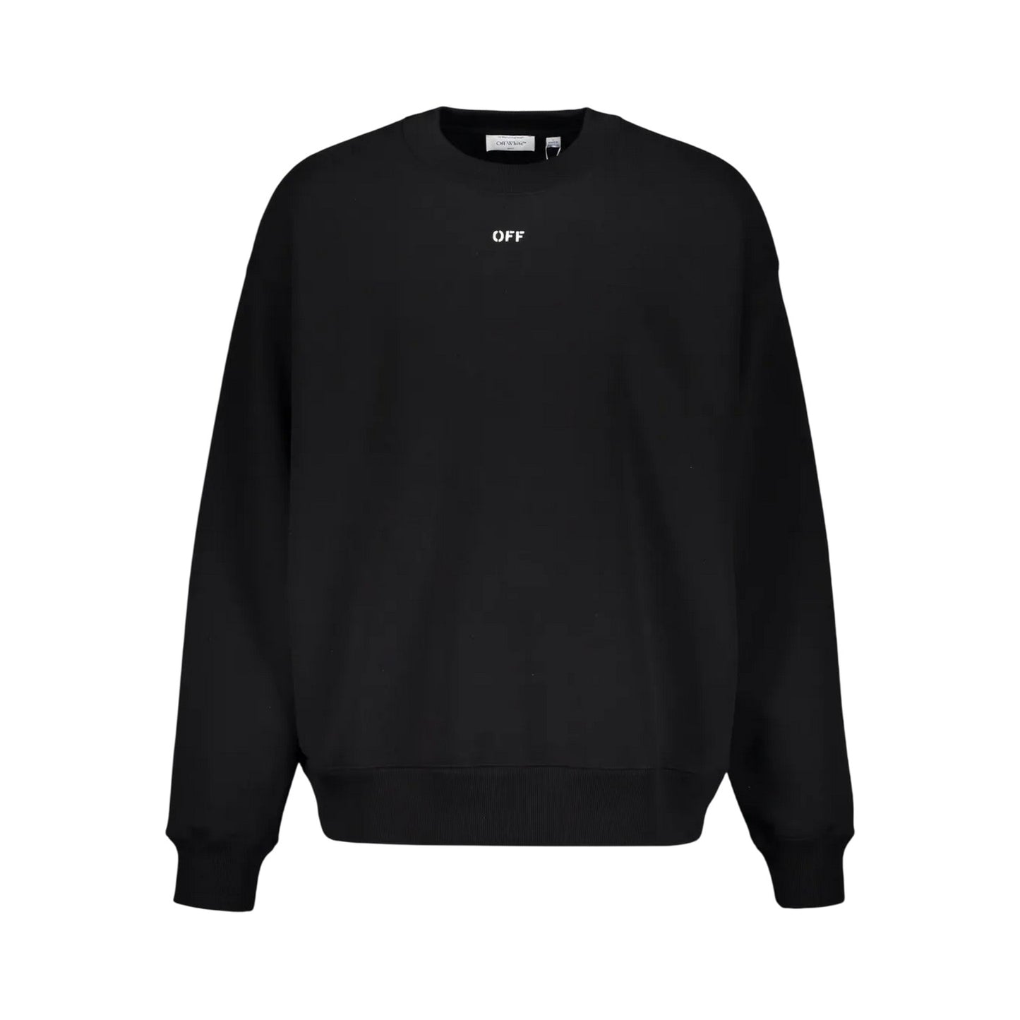 Black-White - Front - Off White Unisex Adult Diagonal Stripe Oversized Sweatshirt