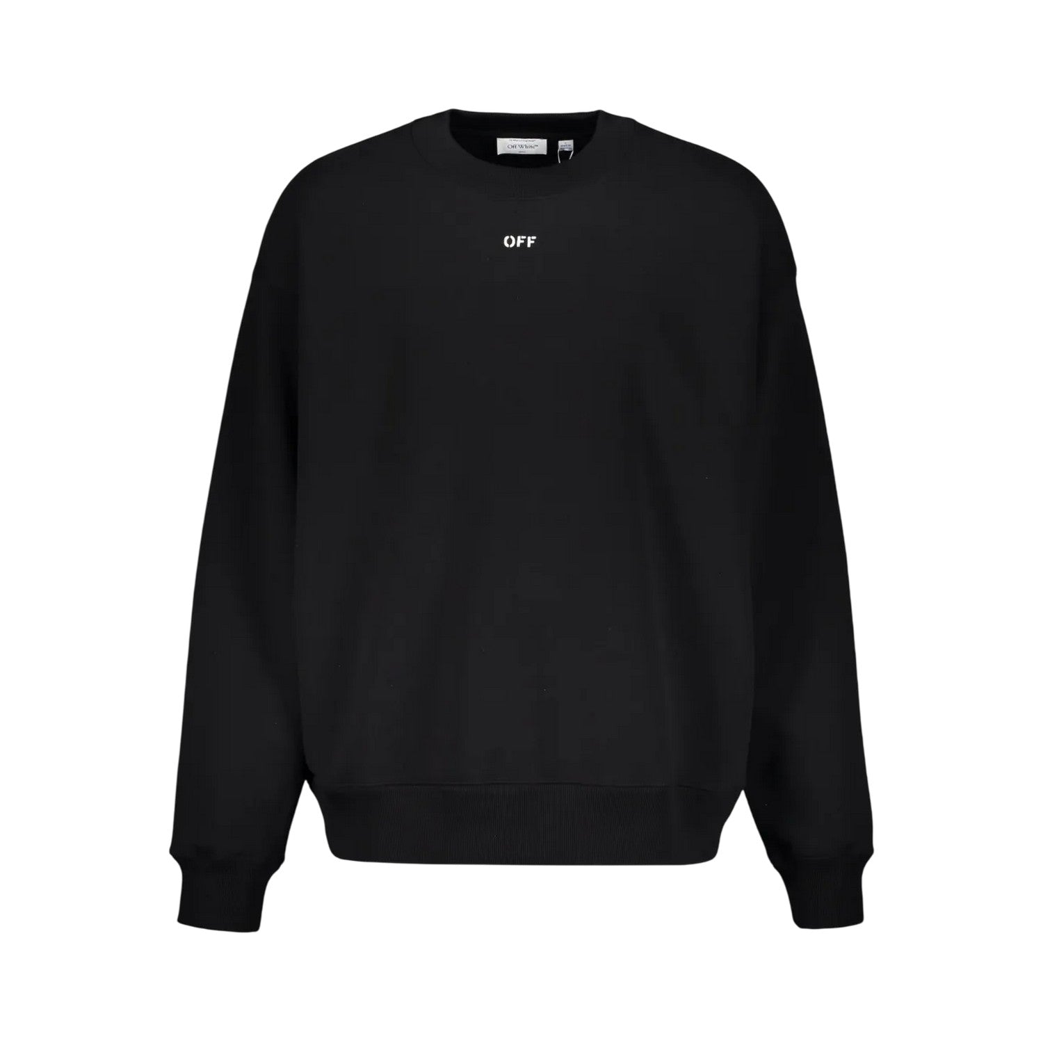 Black-White - Front - Off White Unisex Adult Diagonal Stripe Oversized Sweatshirt