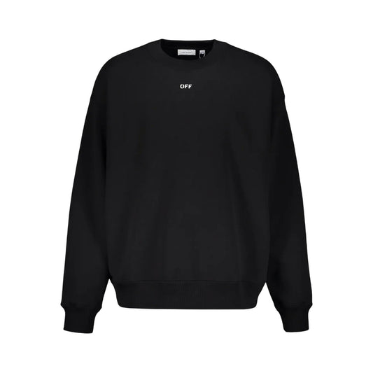 Black-White - Front - Off White Unisex Adult Diagonal Stripe Oversized Sweatshirt