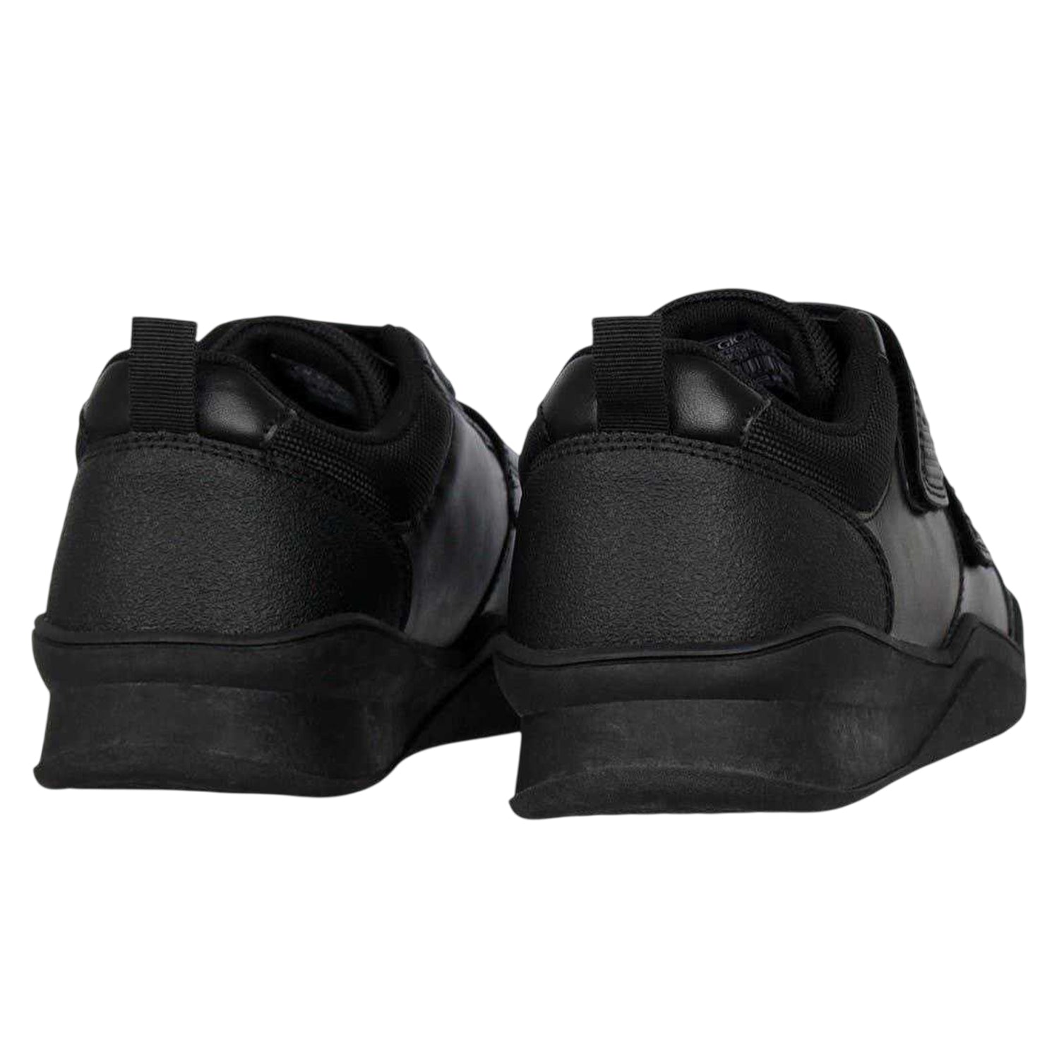 Black - Back - Giorgio Childrens-Kids Adjustable Strap Flat Trainers