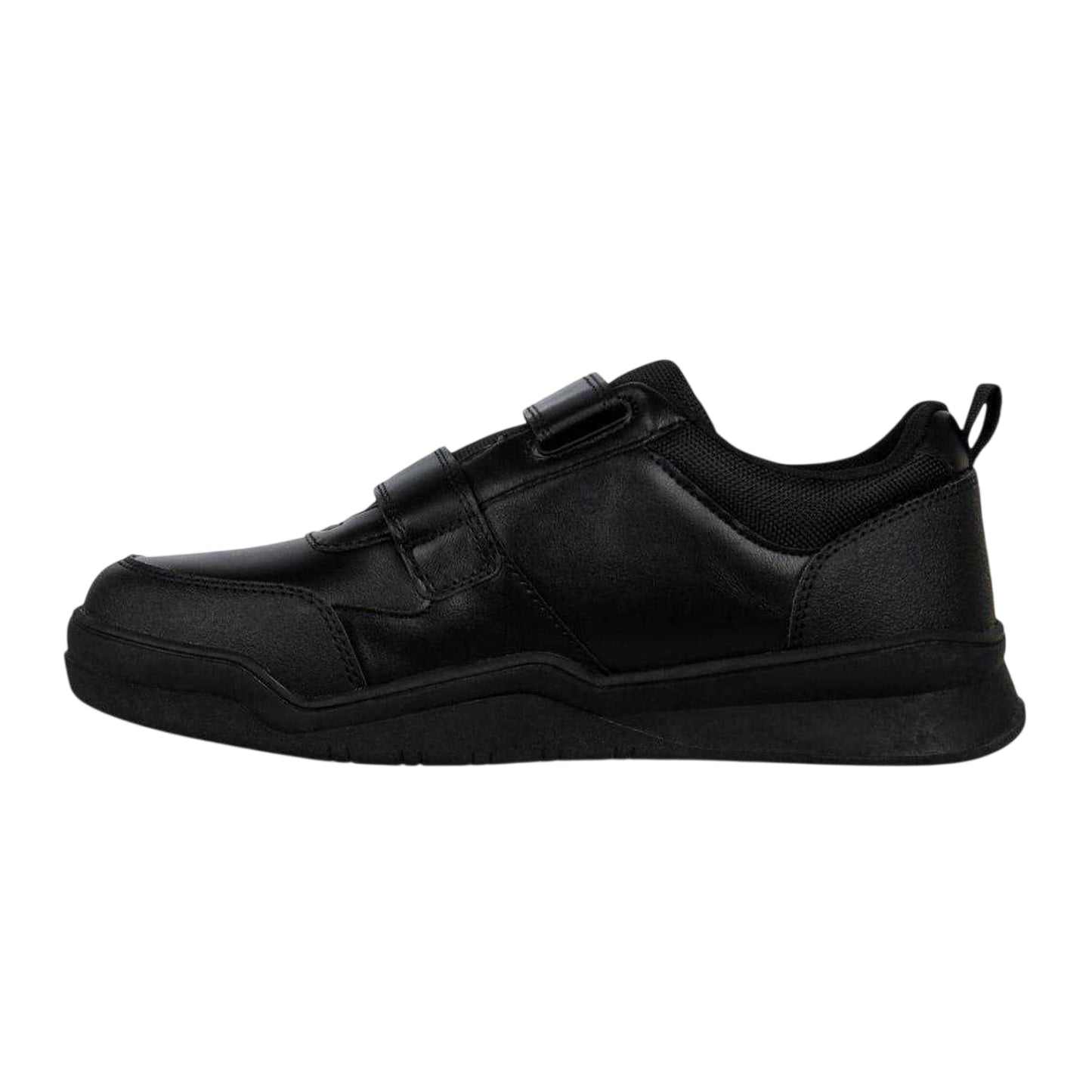 Black - Side - Giorgio Childrens-Kids Adjustable Strap Flat Trainers