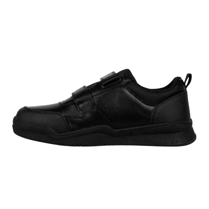 Black - Side - Giorgio Childrens-Kids Adjustable Strap Flat Trainers
