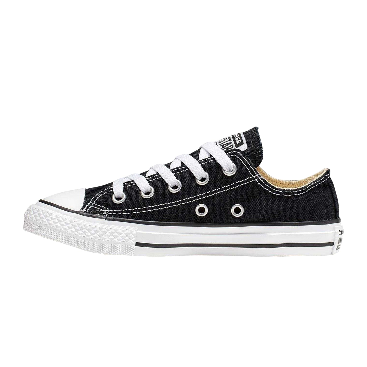 Black - Back - Converse Childrens-Kids Chuck Canvas Low Cut Shoes