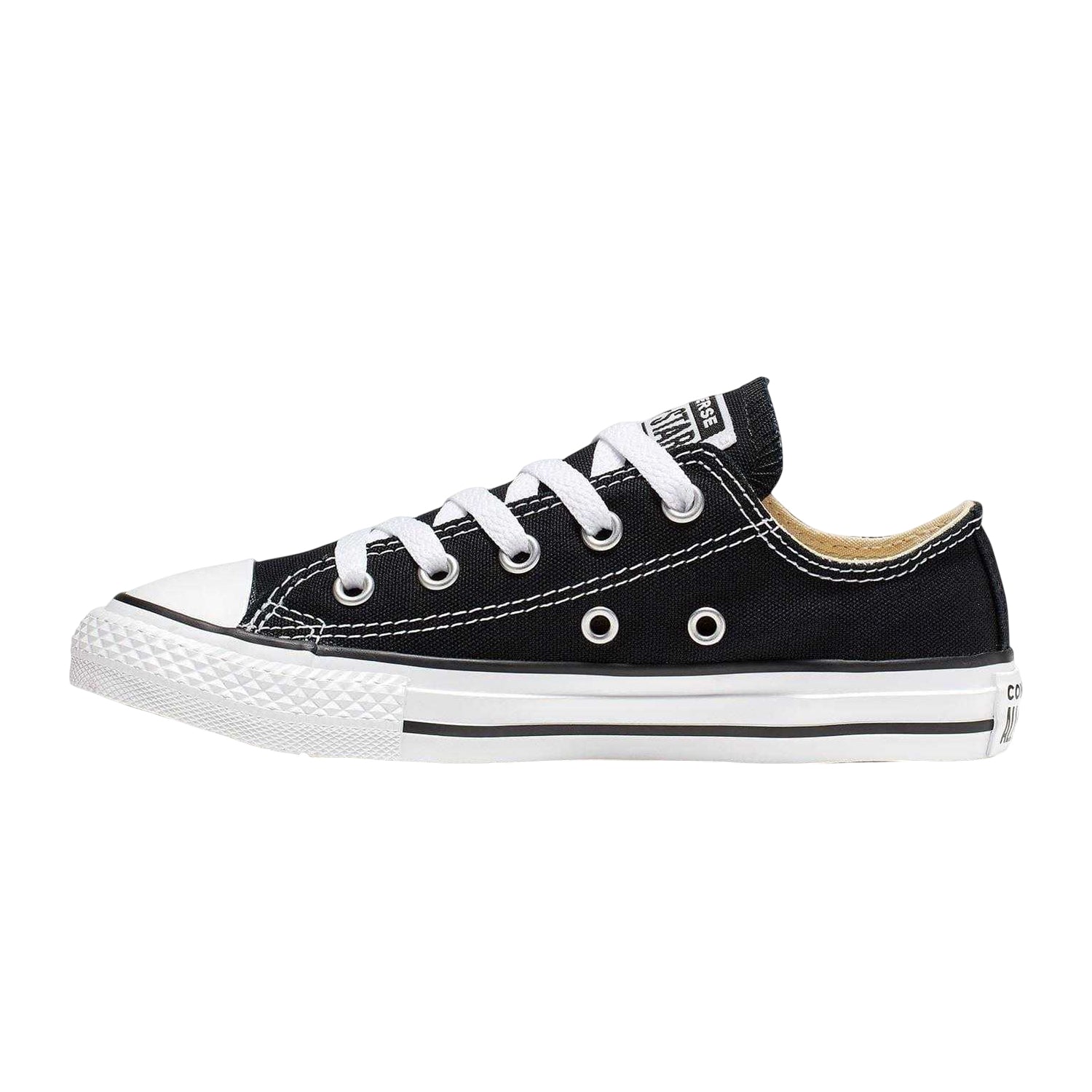 Black - Back - Converse Childrens-Kids Chuck Canvas Low Cut Shoes