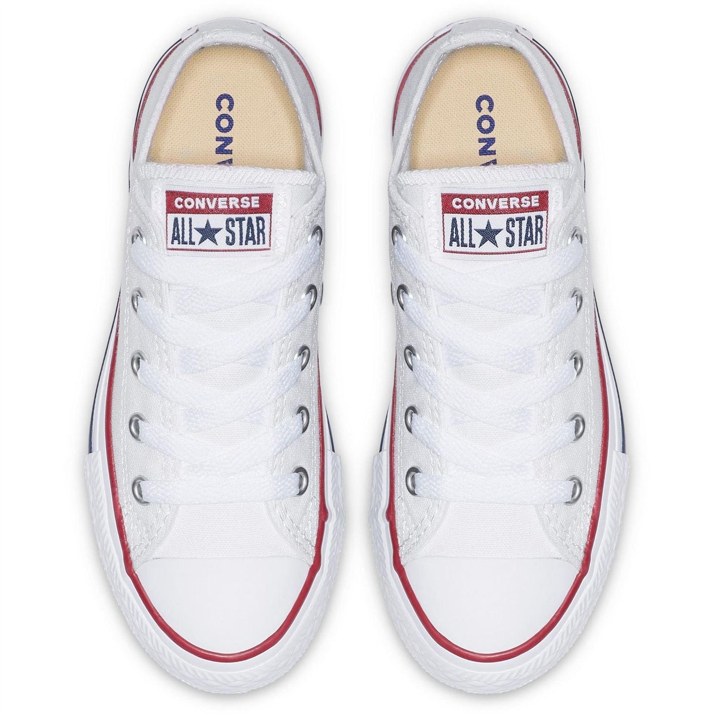 White - Side - Converse Childrens-Kids Chuck Canvas Low Cut Shoes