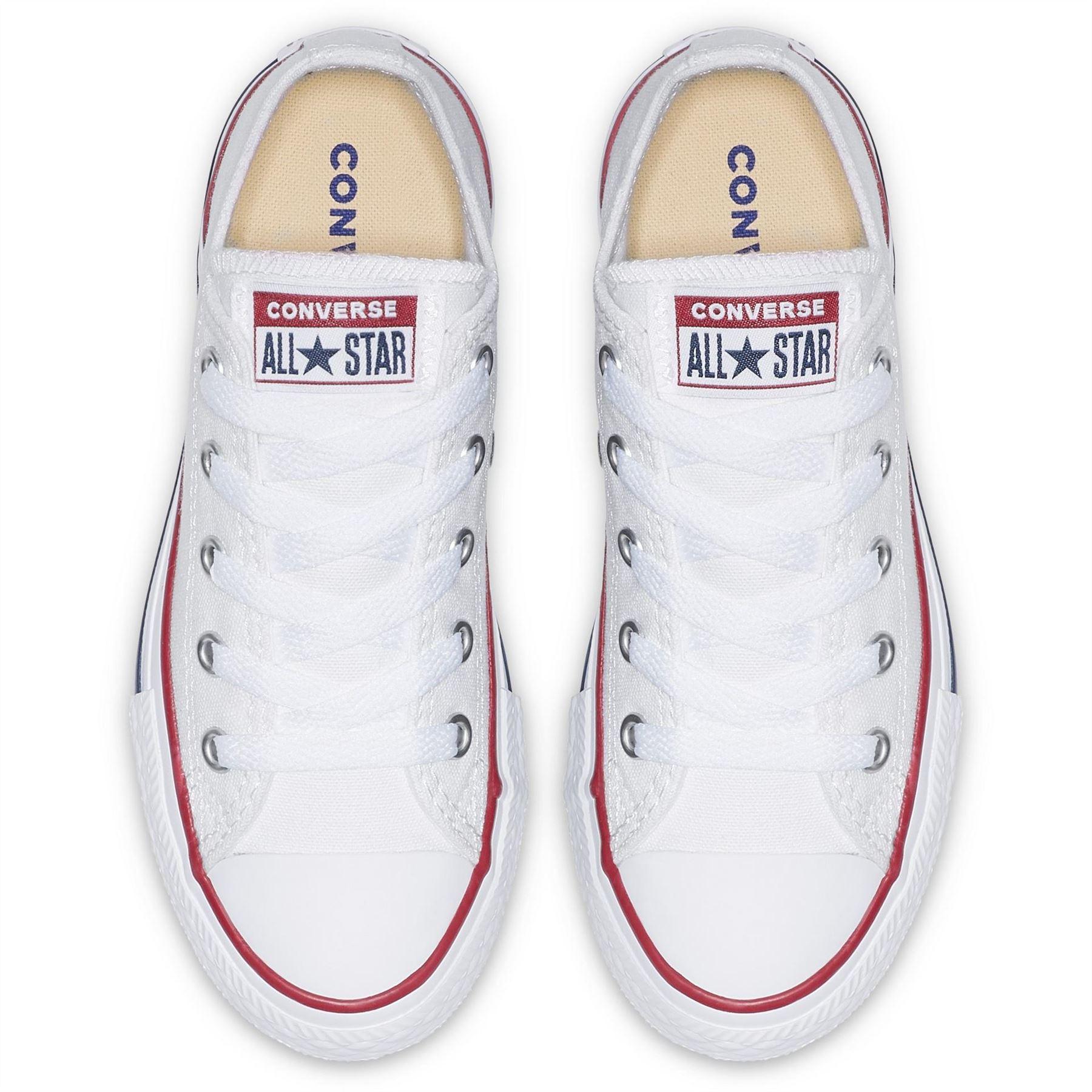 White - Side - Converse Childrens-Kids Chuck Canvas Low Cut Shoes