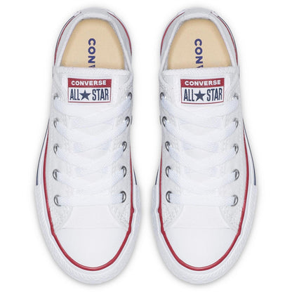 White - Side - Converse Childrens-Kids Chuck Canvas Low Cut Shoes