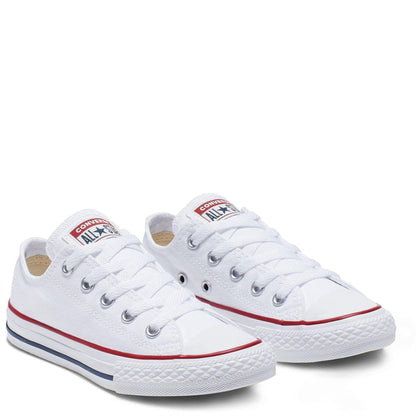 White - Pack Shot - Converse Childrens-Kids Chuck Canvas Low Cut Shoes