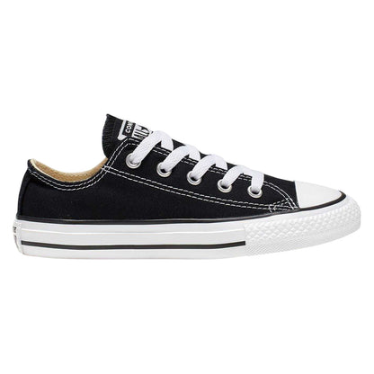 Black - Side - Converse Childrens-Kids Chuck Canvas Low Cut Shoes