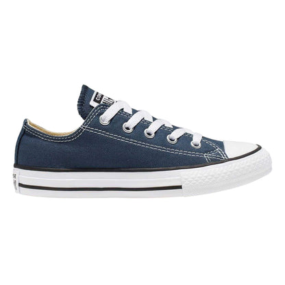 Navy - Side - Converse Childrens-Kids Chuck Canvas Low Cut Shoes