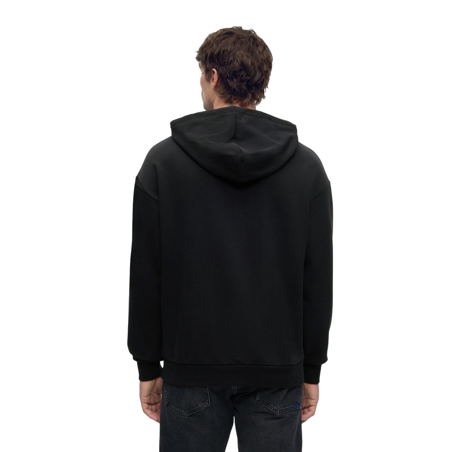 Black - Back - Boss Mens Box Long-Sleeved Hoodie