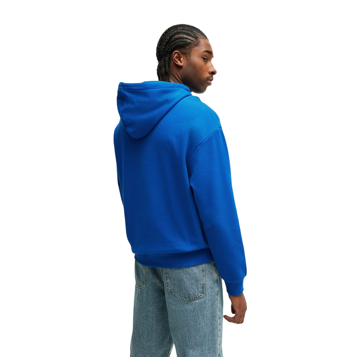 Blue - Back - Boss Mens Box Long-Sleeved Hoodie