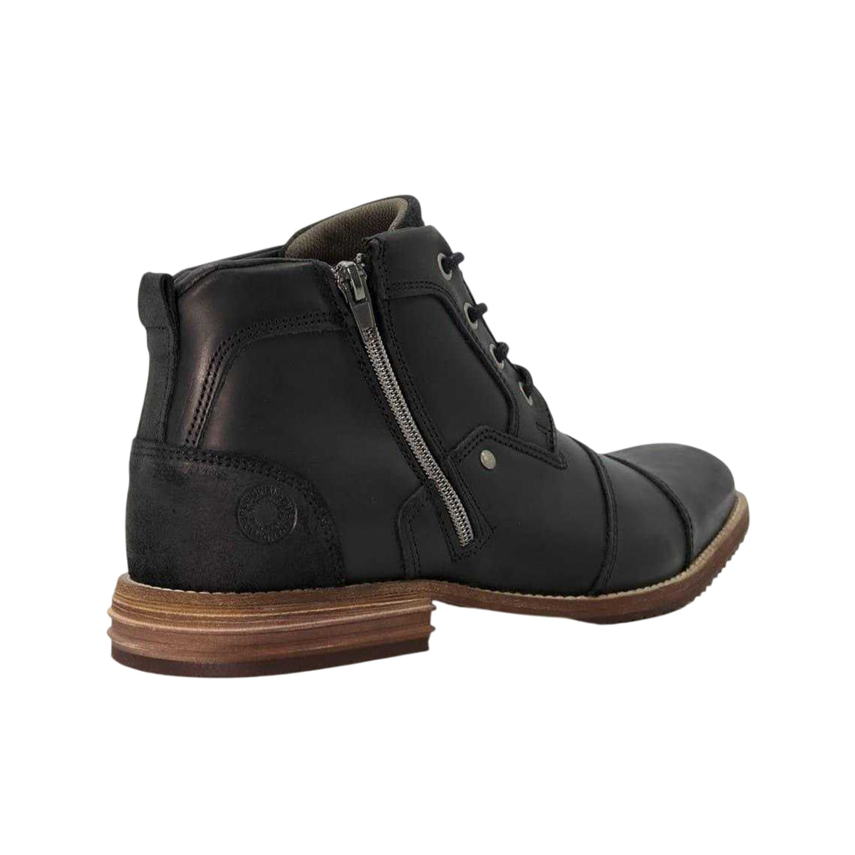 Black - Back - Dune London Mens Captain Leather Ankle Boots