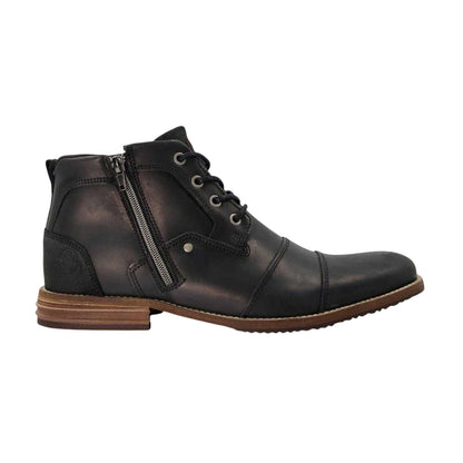 Black - Side - Dune London Mens Captain Leather Ankle Boots