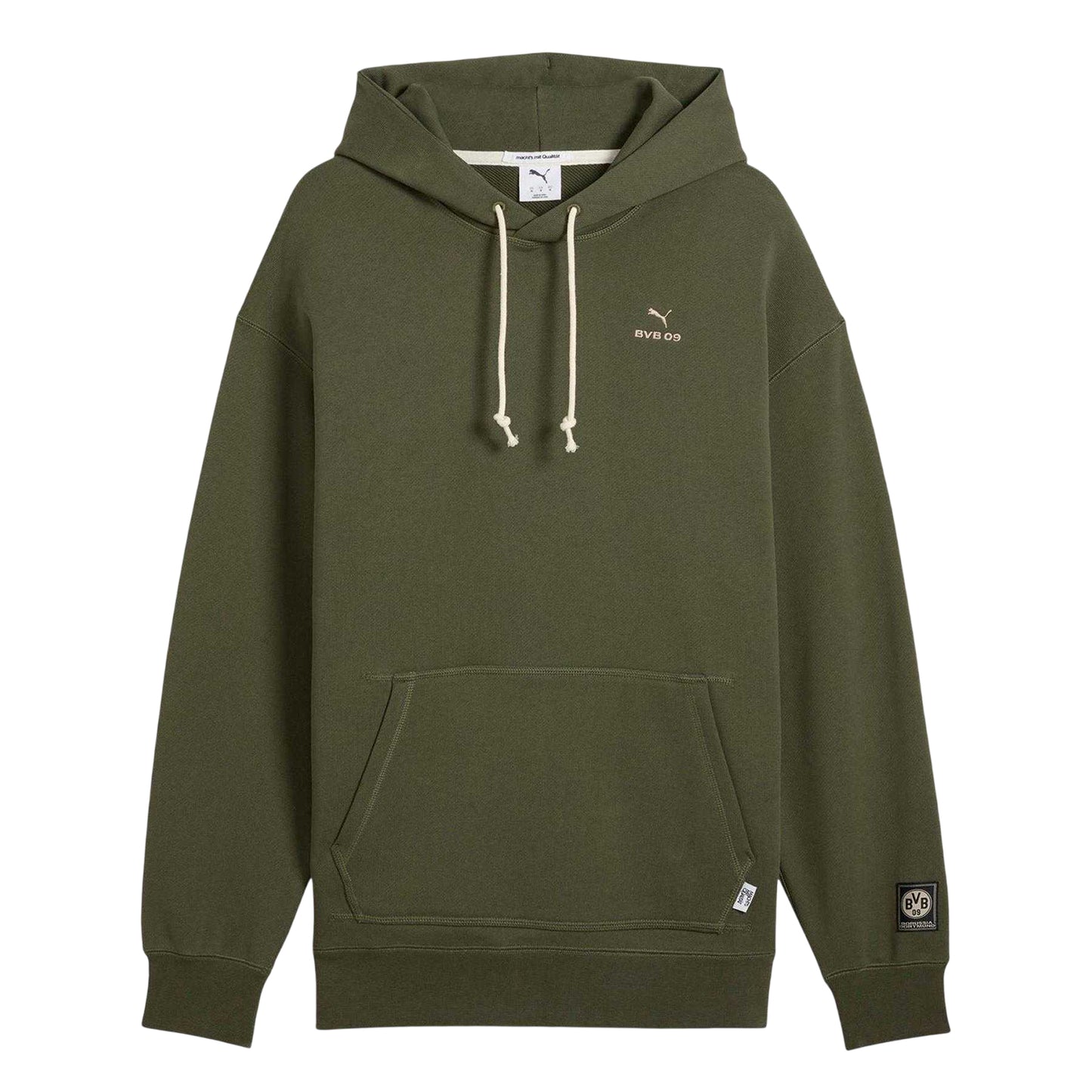 Green - Front - Puma Mens Borussia Dortmund Long-Sleeved Hoodie